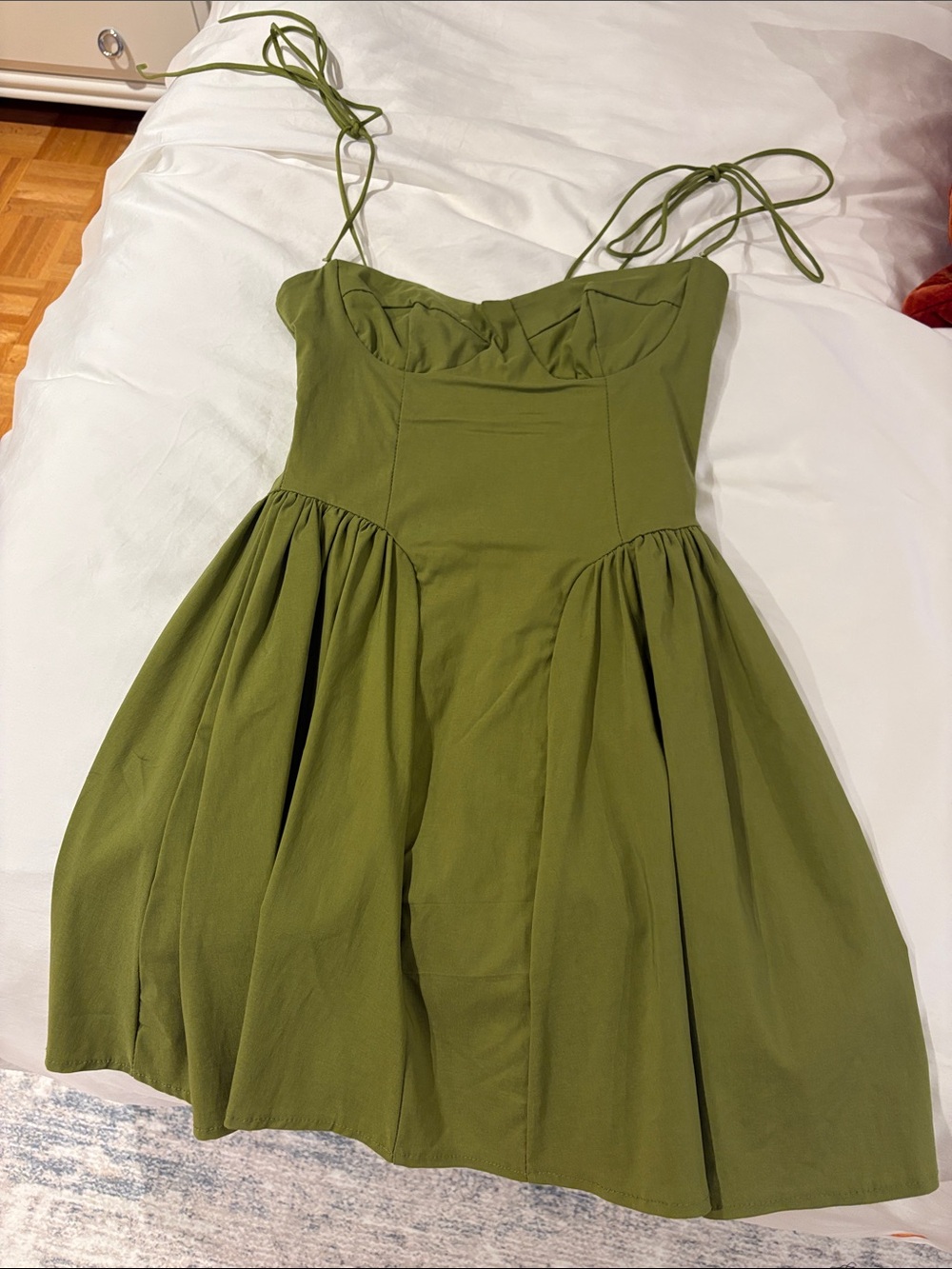 Olive Green Tie-Strap Sundress